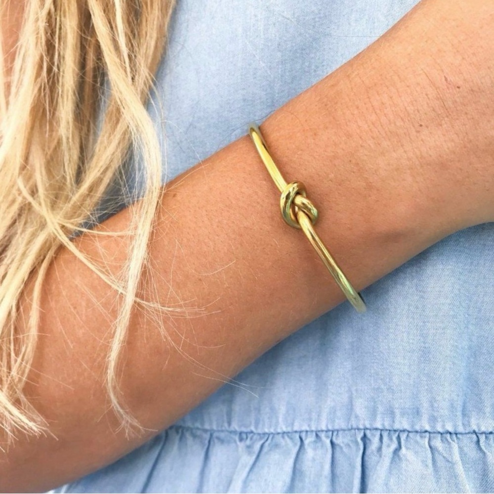 Shashi Gold Knot Bangle Bracelet - Picture 7 of 12